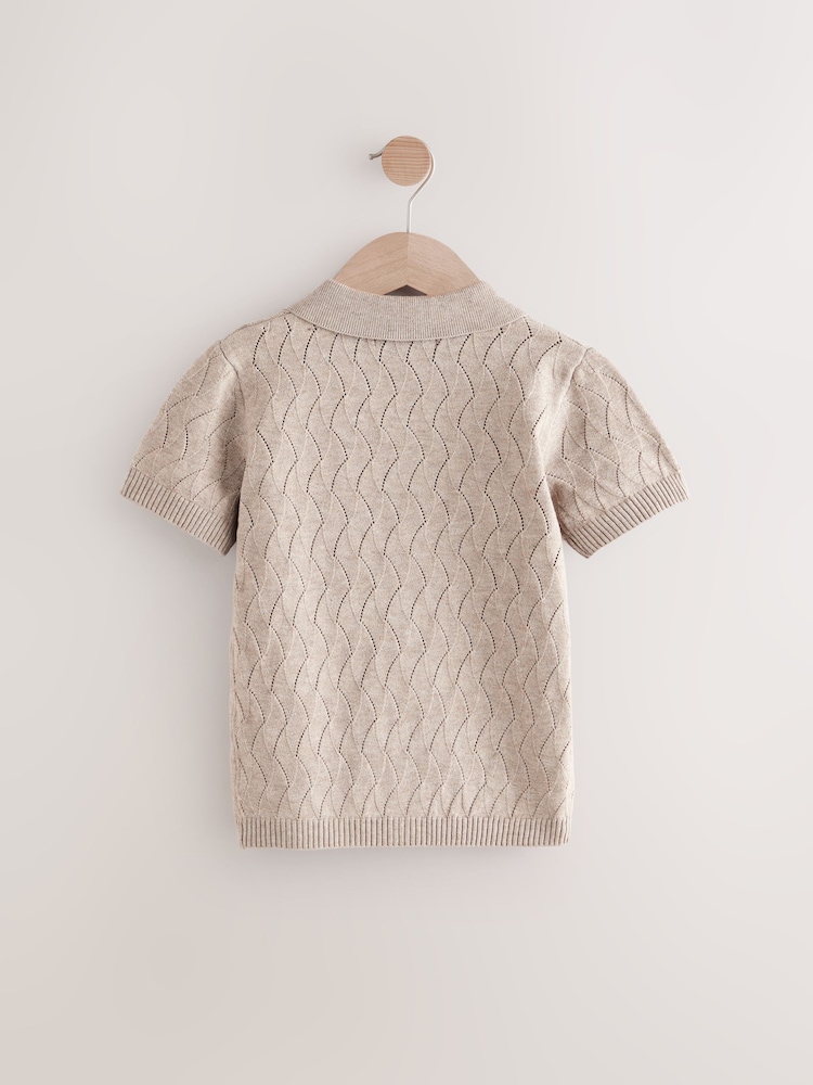 Neutro - Knitted Revere Collar Polo Shirt (3-16yrs) - Imagen 2 de 4