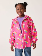 Little Bird by Jools Oliver Pink Rainbow Shower Resistant Trench Jacket - Image 2 of 9