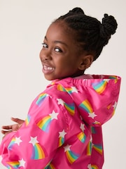Little Bird by Jools Oliver Pink Rainbow Shower Resistant Trench Jacket - Image 4 of 9