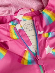Little Bird by Jools Oliver Pink Rainbow Shower Resistant Trench Jacket - Image 9 of 9