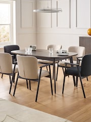 Jasper Conran London Dark Oak Aden 6 to 8 Seater Extending Dining Table - Image 1 of 9