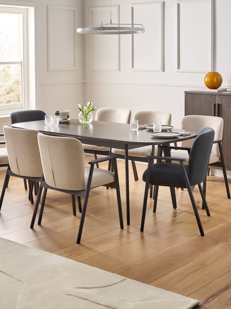 Jasper Conran London Dark Oak Aden 6 to 8 Seater Extending Dining Table - Image 2 of 9 Jasper Conran London Dark Oak Aden 6 to 8 Seater Extending Dining Table - Image 2 of 9