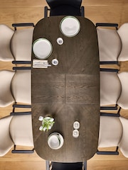 Jasper Conran London Dark Oak Aden 6 to 8 Seater Extending Dining Table - Image 5 of 9