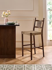 Nina Campbell Dark Wood Effect Alder Bar Stool - Image 1 of 8