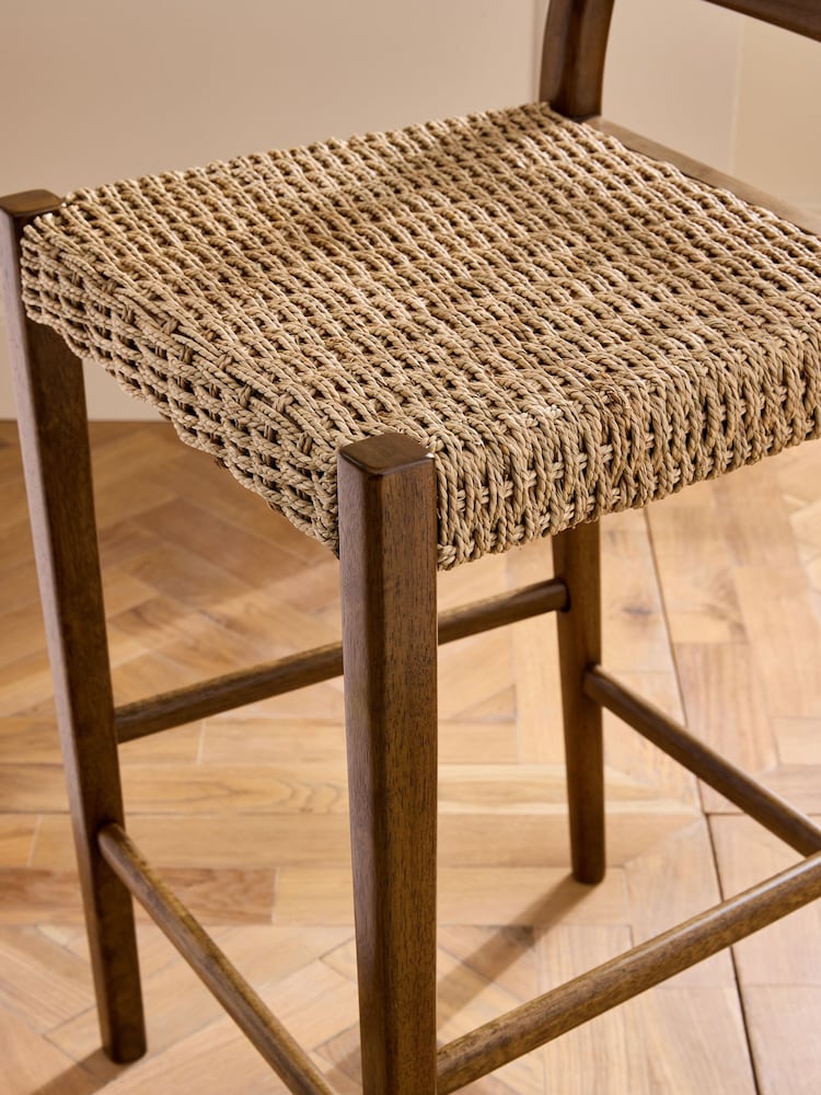 Nina Campbell Dark Wood Effect Alder Bar Stool - Image 2 of 8