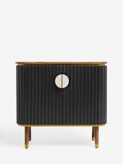Clarke & Clarke Ribbed Black Mango Wood Calisto Small Sideboard - Image 5 of 10