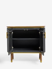 Clarke & Clarke Ribbed Black Mango Wood Calisto Small Sideboard - Image 6 of 10