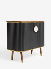 Clarke & Clarke Ribbed Black Mango Wood Calisto Small Sideboard - Image 7 of 10
