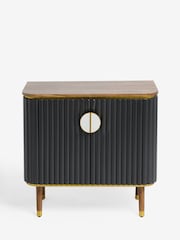 Clarke & Clarke Ribbed Black Mango Wood Calisto Small Sideboard - Image 8 of 10