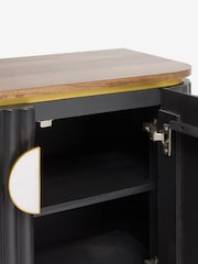 Clarke & Clarke Ribbed Black Mango Wood Calisto Small Sideboard - Image 9 of 10