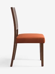 Nina Campbell Set of 2 Rust Red Velvet Avery Cane Dining Chairs - Image 5 of 6