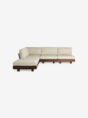 MADE.COM Off White Boucle Avarna Garden Wood Corner Lounge Set - Image 4 of 5
