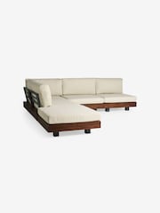 MADE.COM Off White Boucle Avarna Garden Wood Corner Lounge Set - Image 5 of 5
