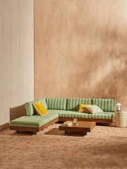 MADE.COM Green Stripe Avarna Garden Corner Lounge Set - Image 1 of 5