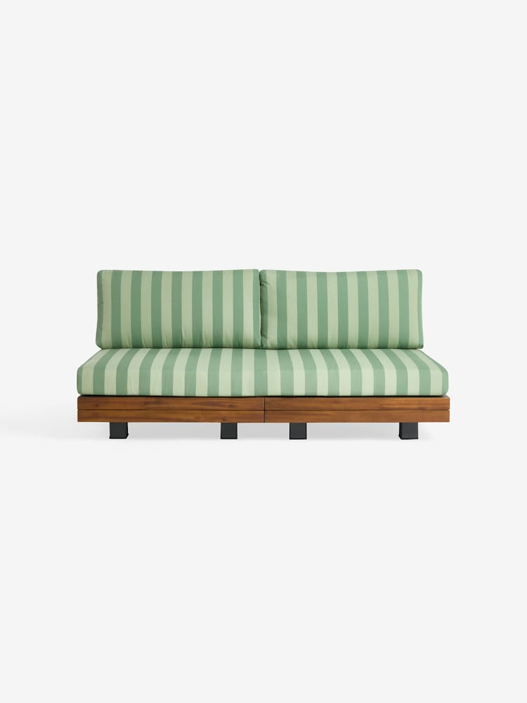 MADE.COM Green Stripe Avarna Garden 2 Seater Sofa - Image 5 of 5