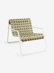 MADE.COM Multi Green and Brown Medan Woven Garden Lounge Chair - Image 4 of 5