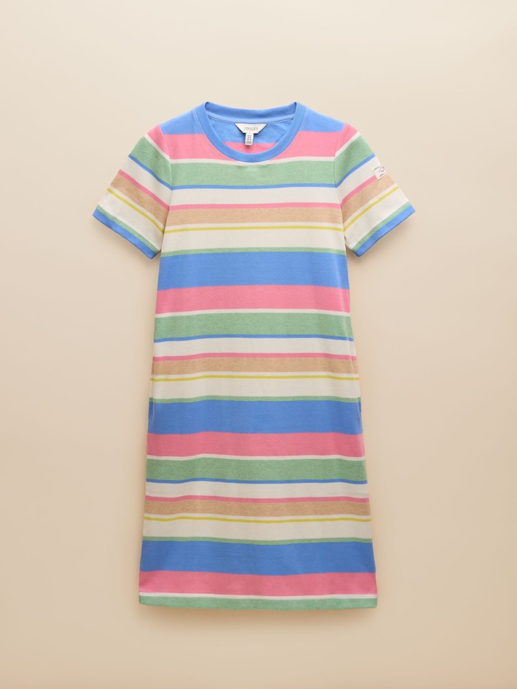 Joules Eden Multi Striped Short Sleeve Jersey Dress - Image 6 of 6