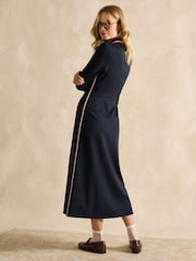 Joules Pia Navy Blue Button Down Ponte Maxi Dress - Image 2 of 7