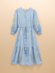 Joules Juliana Blue Broderie Midi Dress - Image 11 of 11