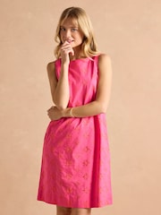 Joules Delphine Pink Shift Dress With Linen - Image 1 of 7