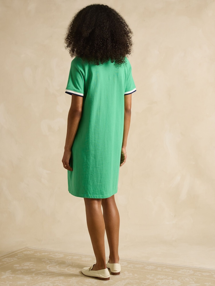 Joules Evie Green Jersey Dress - Image 2 of 7