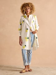Joules Phoebe Lemon Print Cotton Shirt Dress - Image 13 of 14