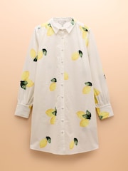 Joules Phoebe Lemon Print Cotton Shirt Dress - Image 14 of 14