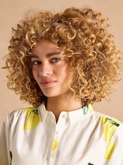 Joules Phoebe Lemon Print Cotton Shirt Dress - Image 6 of 14