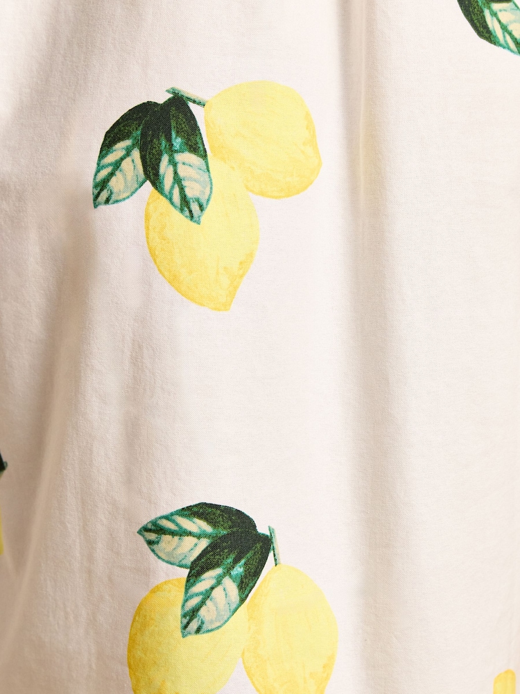 Joules Phoebe Lemon Print Cotton Shirt Dress - Image 9 of 14