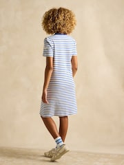Joules Eden Blue Striped Short Sleeve Jersey Dress - Image 2 of 6