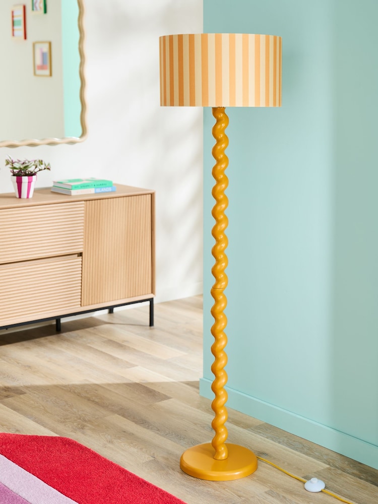 Yellow Twist Floor Lamp - Image 1 of 6