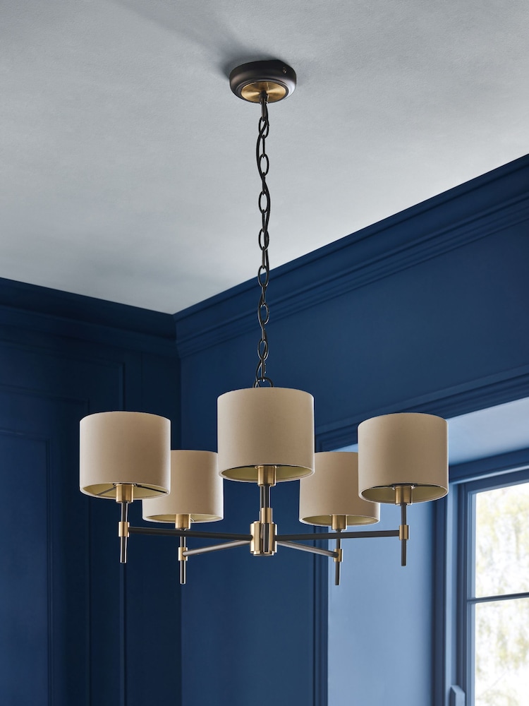 Black Hudson 5 Light Chandelier Ceiling Light - Image 2 of 5