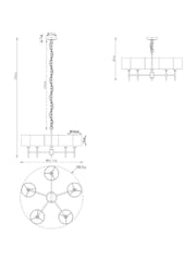Black Hudson 5 Light Chandelier Ceiling Light - Image 4 of 5