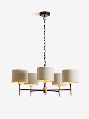 Black Hudson 5 Light Chandelier Ceiling Light - Image 5 of 5