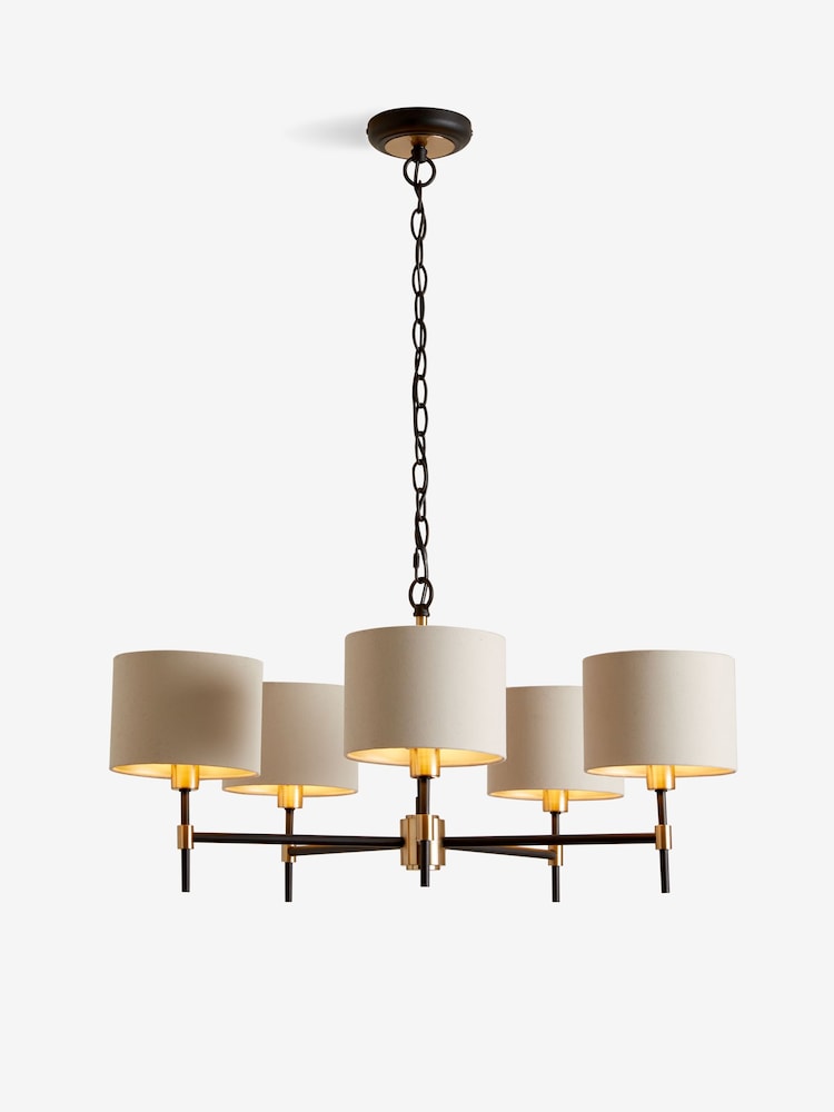 Black Hudson 5 Light Chandelier Ceiling Light - Image 5 of 5