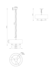 Black Hudson 3 Light Chandelier Ceiling Light - Image 5 of 5