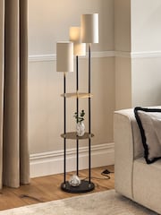 Black Hudson Shelved Floor Lamp - Image 1 of 6