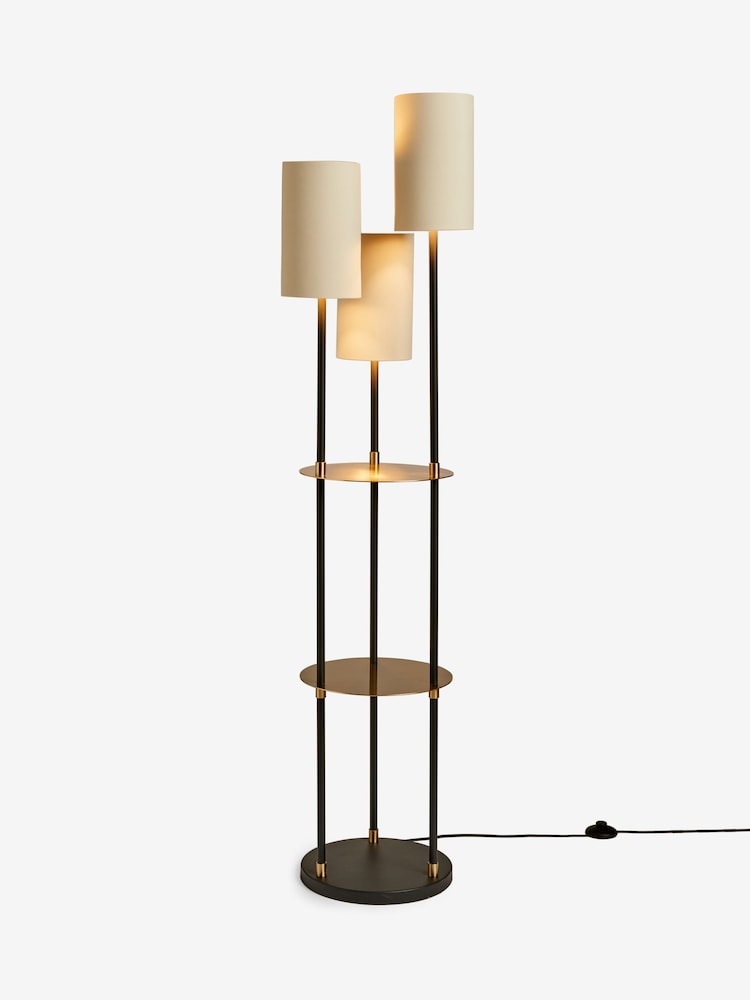 Black Hudson Shelved Floor Lamp - Image 1 of 6