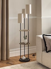 Black Hudson Shelved Floor Lamp - Image 2 of 6