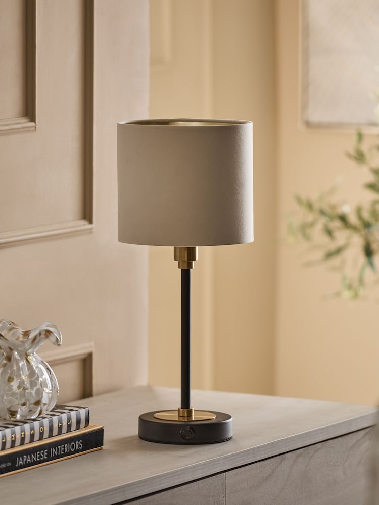 Black Hudson Rechargeable Wireless Table Lamp - Image 2 of 7