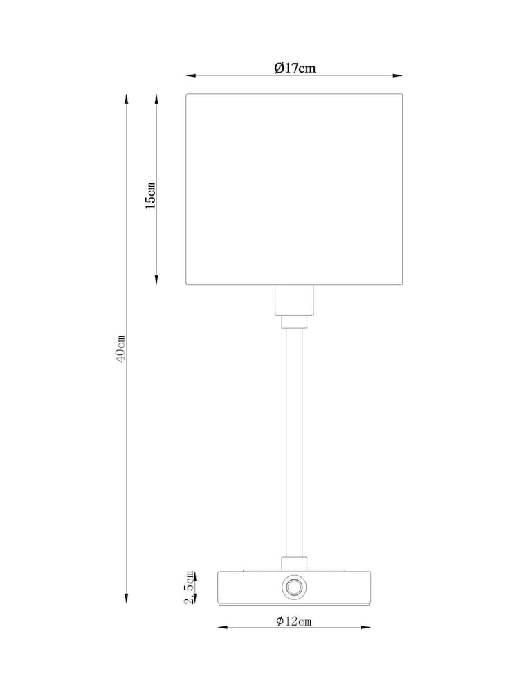 Black Hudson Rechargeable Wireless Table Lamp - Image 7 of 7