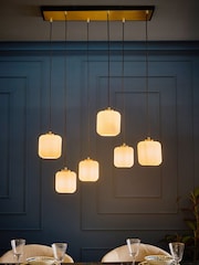 Black Ryker 6 Light Fitting Linear Pendant Ceiling Light - Image 1 of 6