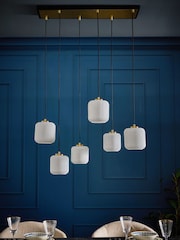 Black Ryker 6 Light Fitting Linear Pendant Ceiling Light - Image 2 of 6