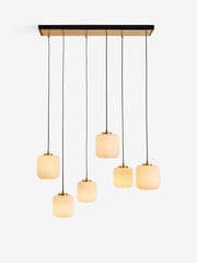 Black Ryker 6 Light Fitting Linear Pendant Ceiling Light - Image 6 of 6