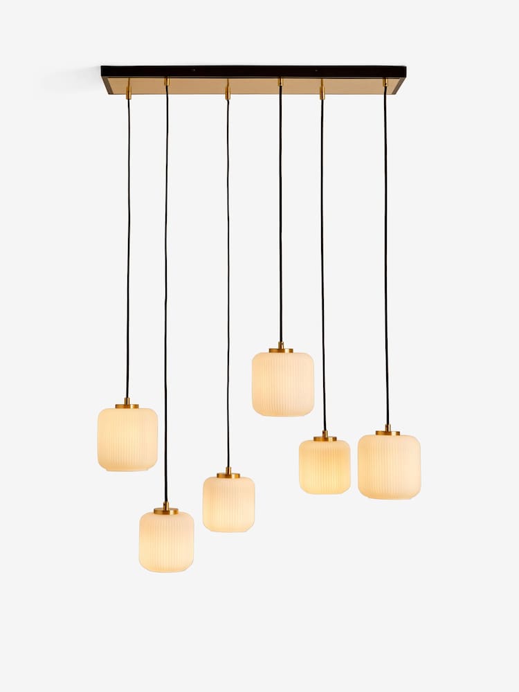 Black Ryker 6 Light Fitting Linear Pendant Ceiling Light - Image 6 of 6