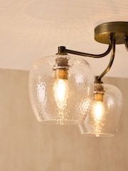 Brass Chester 3 Light Flush Fitting Ceiling Light - Image 3 of 5