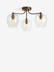 Brass Chester 3 Light Flush Fitting Ceiling Light - Image 5 of 5
