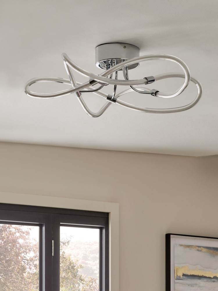 Chrome Mika Flush Ceiling Light - Image 2 of 6