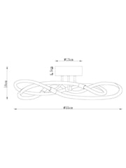 Chrome Mika Flush Ceiling Light - Image 4 of 6