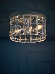 Chrome Tatton 2 Light Flush Ceiling Light - Image 1 of 6